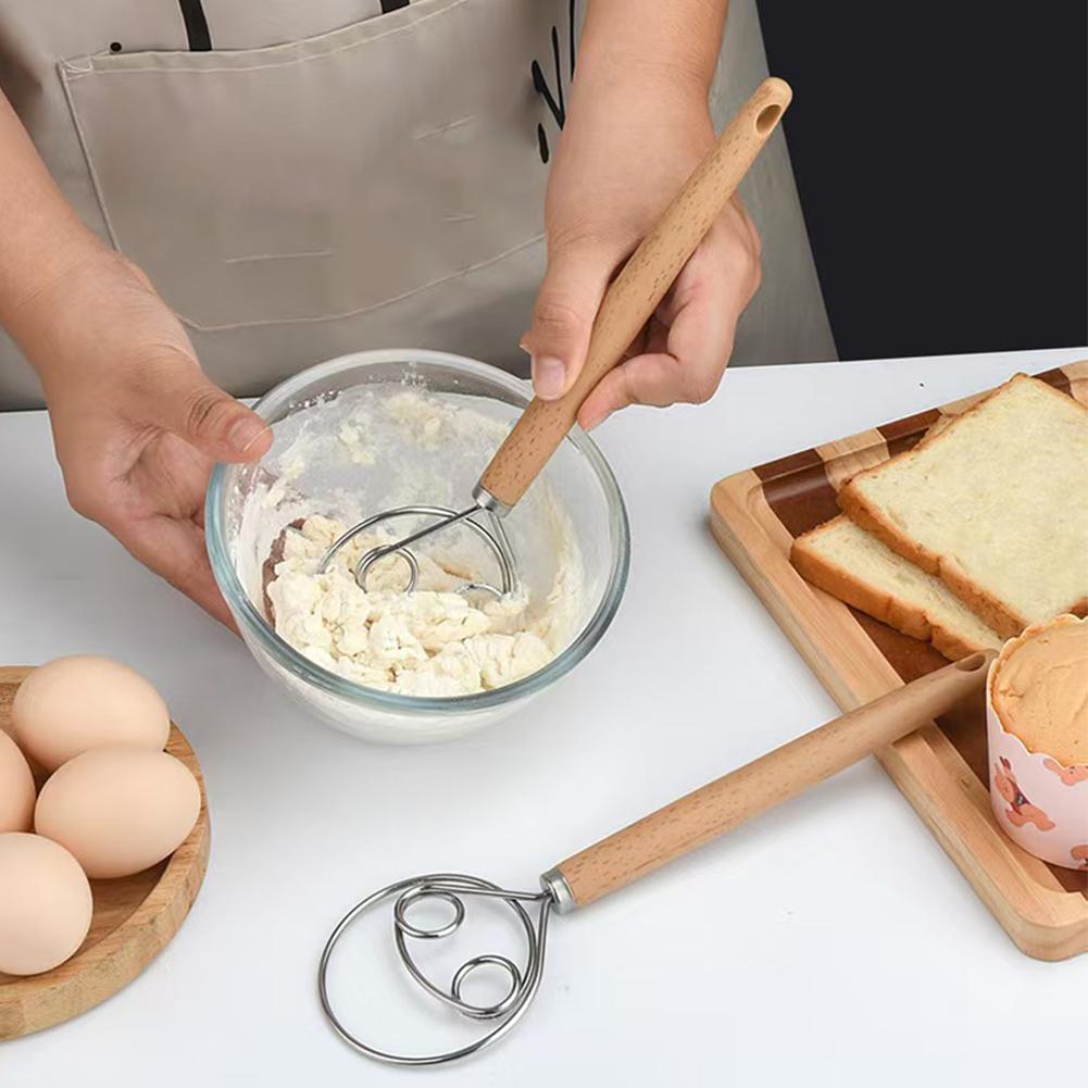 Danish Pancake Pan - خلاط عجين دنماركي بمقبض من خشب
